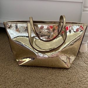Kate Spade Harmony Metro Spade Metallic Gold Bag